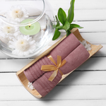 3 - PIECE BAMBOO COTTON TOWEL SET - BURGUNDY - Fortune369 Bamboo Gifts