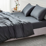 Grey 100% Organic Bamboo Complete Bedding Set – Hypoallergenic Sleep Bundle - Fortune369 Bamboo Gifts